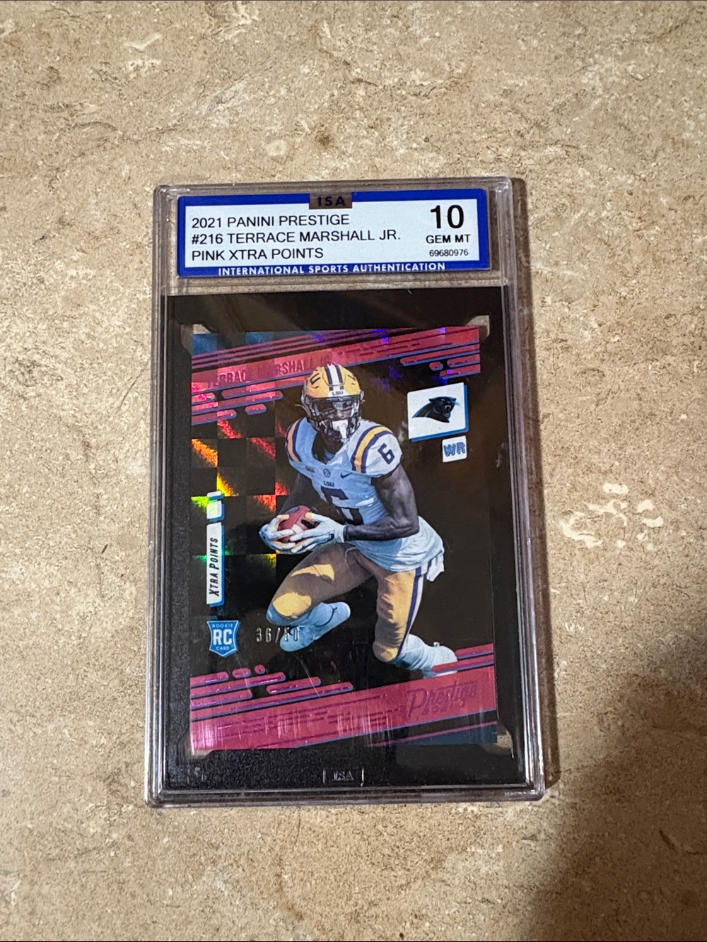 Terrace Marshall Jr Panini Prestige Pink Xtra Points Football  - Graded 10